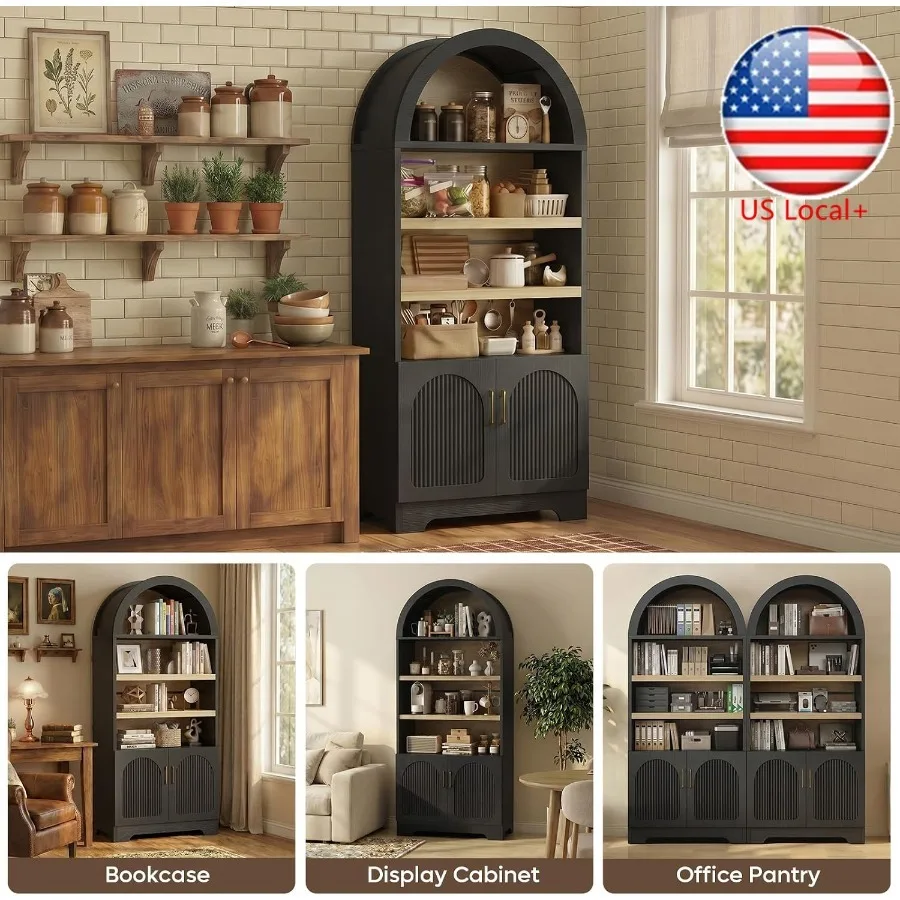 Storage & Organization - خزانة مطبخ عالية بتصميم مقوس لتخزين