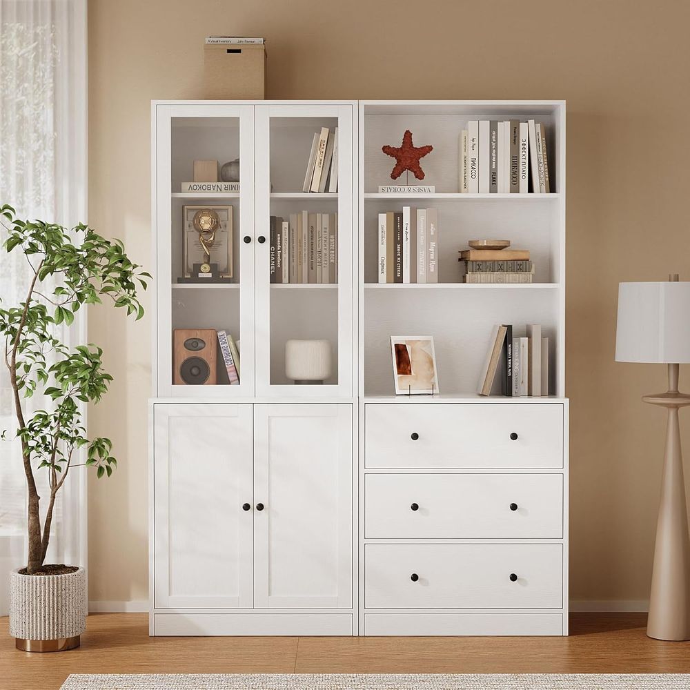 Storage & Organization - رف كتب بارتفاع 71 بوصة مع