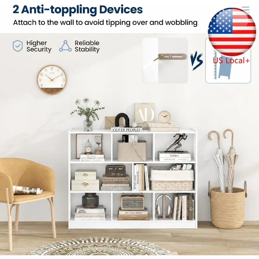 Storage & Organization - خزانة كتب بتصميم مكعبات، مناسبة لغرفة