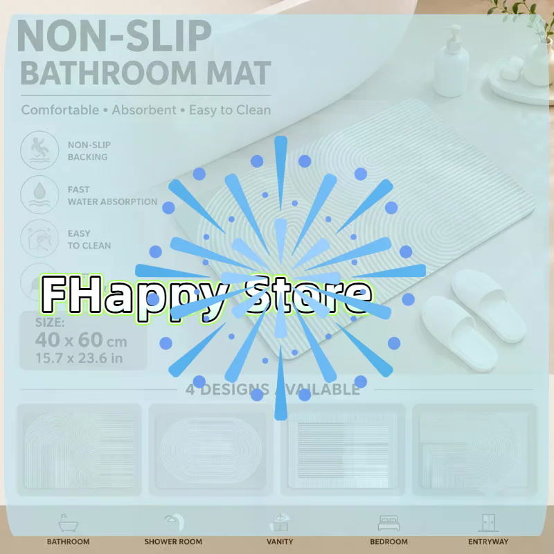 سجادة حمام من الدياتوميت مخططة - مراجعة Quick Dry Diatomite Bath Mat وسعره