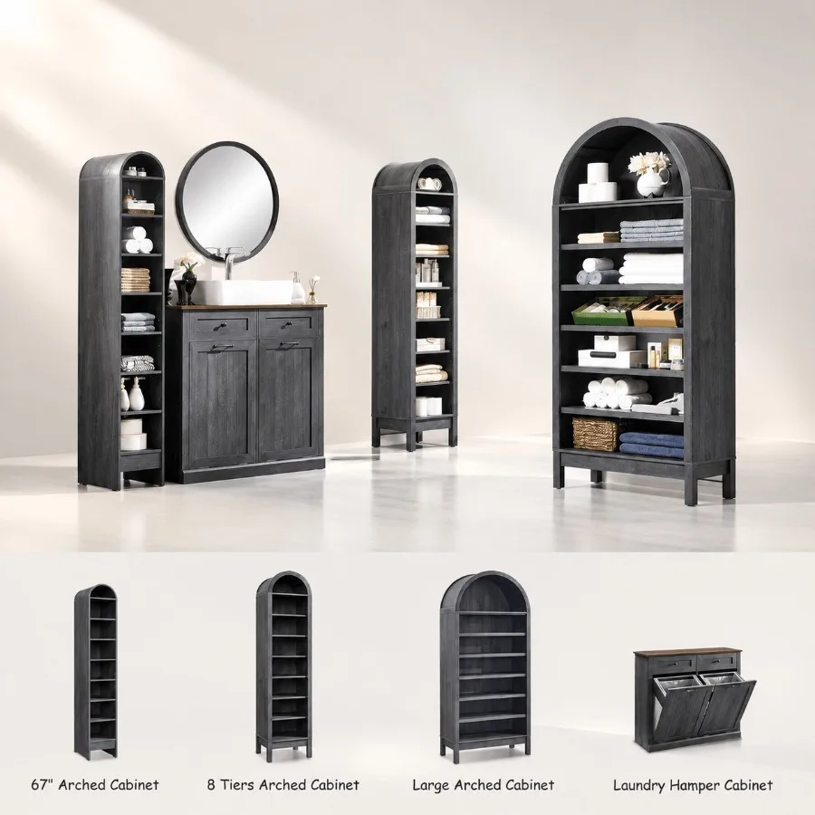 خزانة تخزين حمام عالية بتصميم  - مراجعة Storage & Organization وسعره