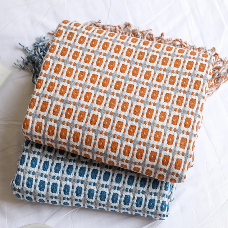 بطانية منسوجة بنقشة جاكار هندس - مراجعة Boho Throw Blanket Fringe وسعره