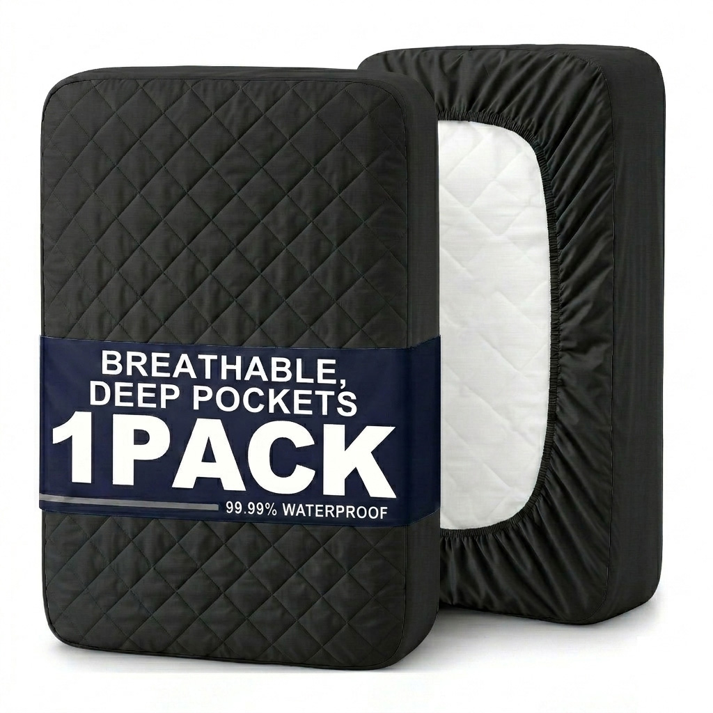 1 قطعة ملاءة سرير عصرية ناعمة  - مراجعة Waterproof Mattress Protector Breathable وسعره