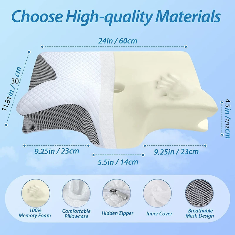 وسادة عنق من الفوم الميموري، و - مراجعة Memory Foam Orthopedic Pillow Neck Pain وسعره