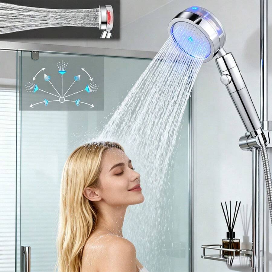 رأس دش يعمل بالدوّار مع زر إيق - مراجعة High Pressure Shower Head Handheld وسعره