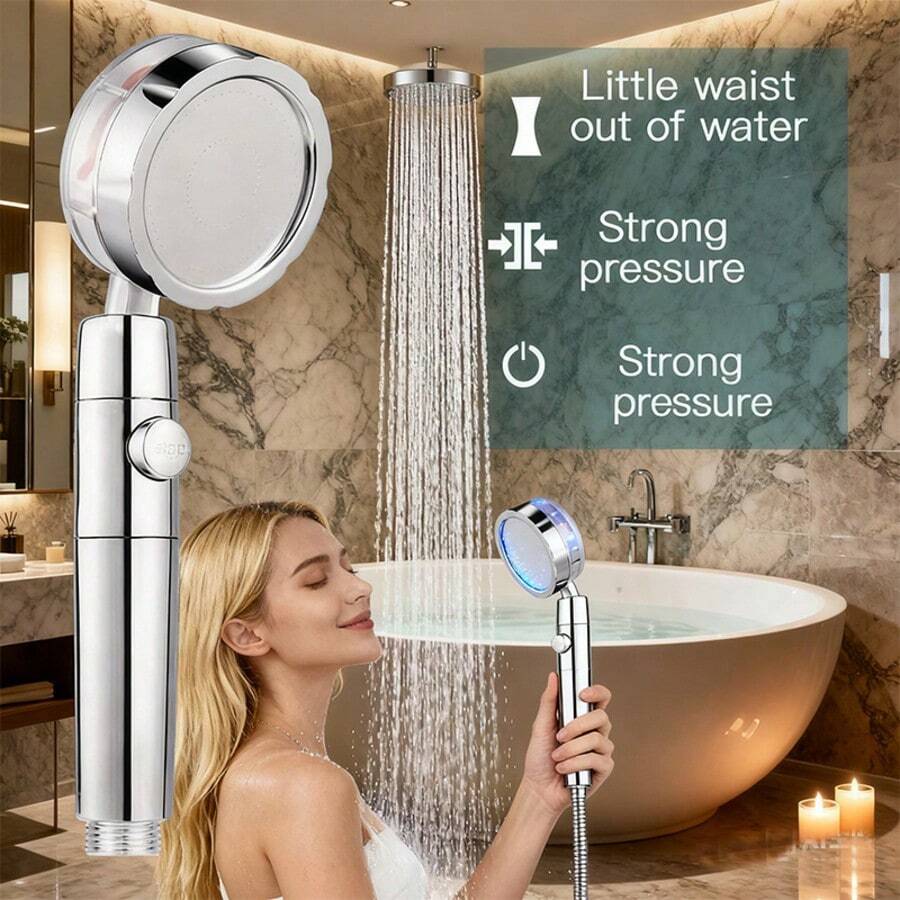 رأس دش يعمل بالدوّار مع زر إيق - مراجعة High Pressure Shower Head Handheld وسعره