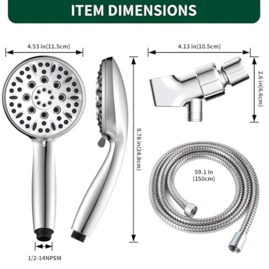 رأس دش بـ 6 أنماط رش، رأس دش ي - مراجعة High Pressure Shower Head Handheld وسعره